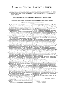 Complete Patents of Nikola Tesla | N. Tesla