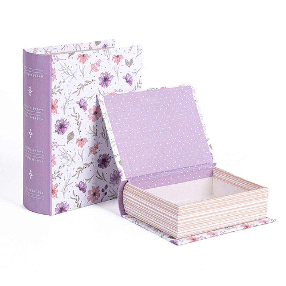 Набор/2шт КНИГА 15*12*4.5/11.5*9*3.5 НЕЖ-СИРЕНЕВ