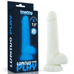 Светящийся в темноте фаллоимитатор 7 Inch Lumino Play Silicone Dildo - 18 см. (Цвет: белый)