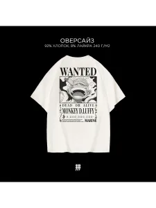 Футболка оверсайз с принтом Lyffy One Piece белая