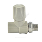 Клапан (вентиль) PP-R запорный серый Дн 20х1/2" Ру25 НР прямой для радиатора VALFEX 1014620012Г