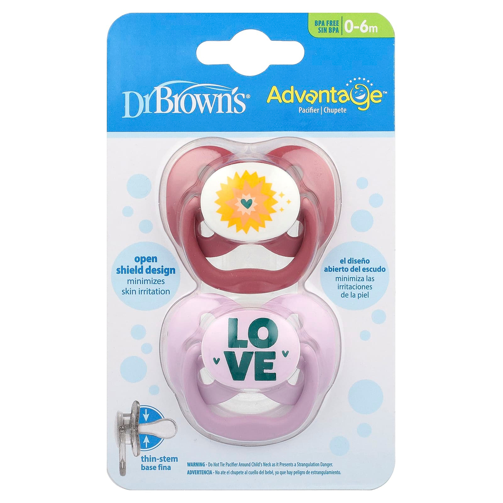 Dr. Brown's, Advantage™, соска, для детей 0–6 месяцев, лаванда, 2 шт.