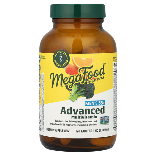 MegaFood, Multi for Men 55+, комплекс витаминов и микроэлементов для мужчин старше 55 лет, 120 таблеток