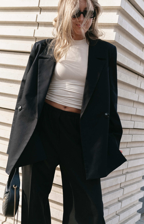 Брюки на резинке с гульфиком