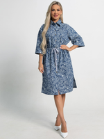 Платье хлопковое Стоун (синее) П15450-4М LT Collection