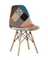 Eames DSW в тканевой обивке в стиле пэчворк, сиденье платиковое, ножки деревянные
