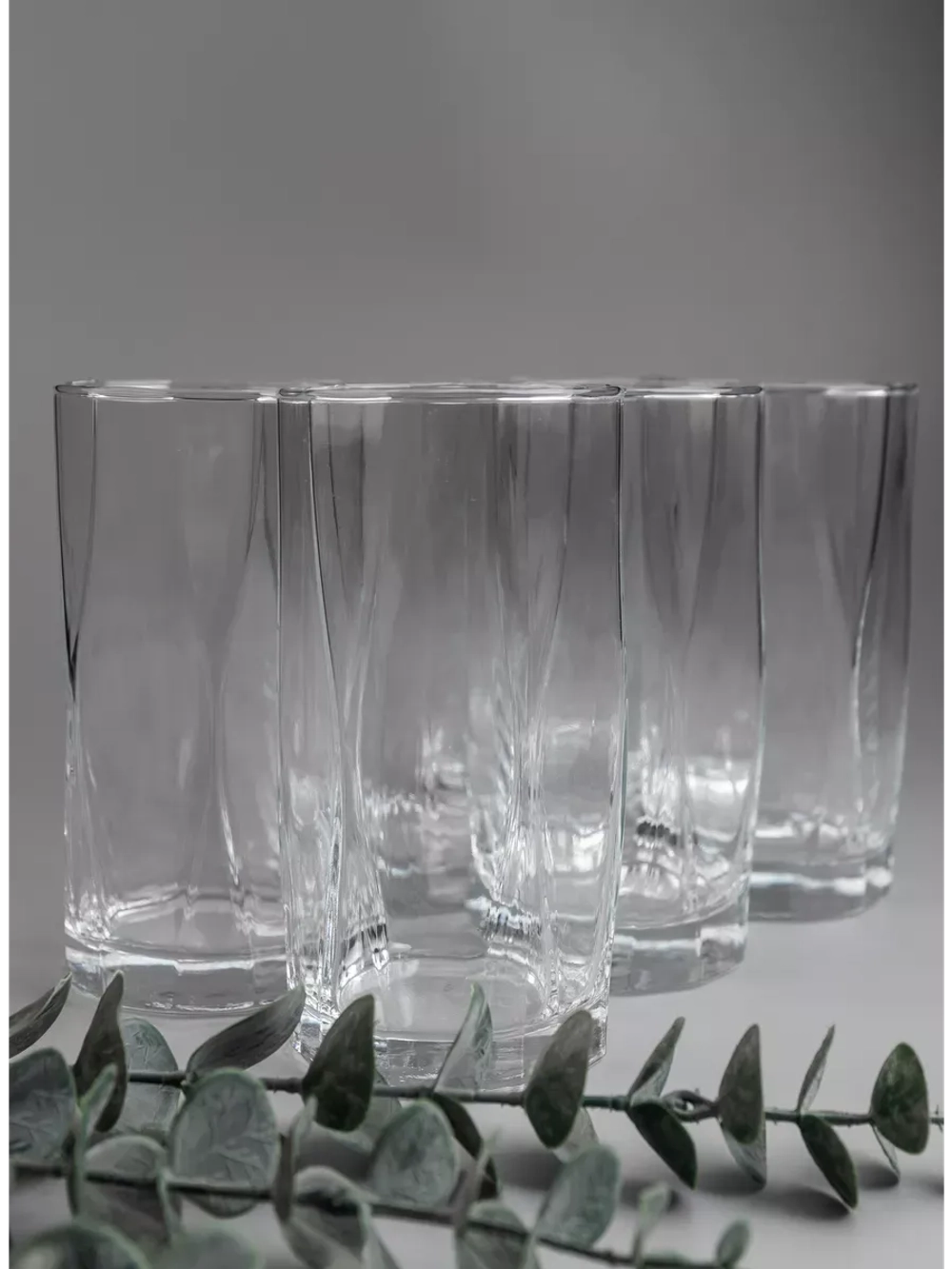 Набор изогнутых бокалов для воды, 450 мл, 6 шт. прозрачные