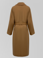 Пальто 801 двубортное с косыми карманами и поясом в комплекте