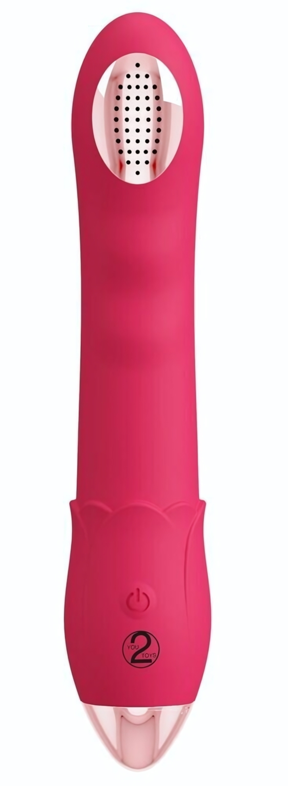 Малиновая насадка на душ с вибрацией Showers to orgasm - 20,1 см. (Цвет: малиновый)