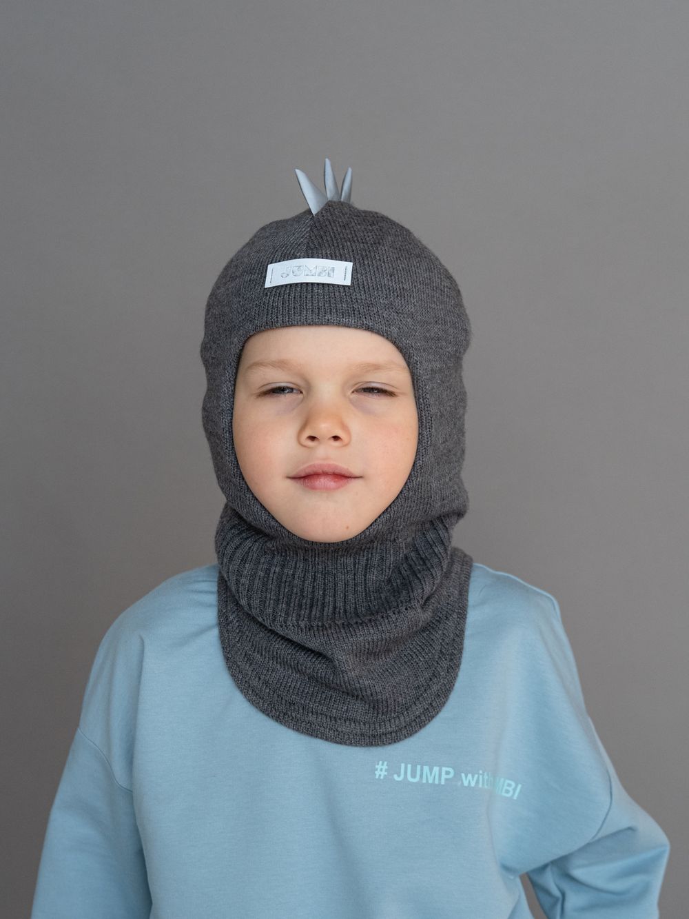 Шлем весенний/осенний вязаный (Грифельный) ОРЕО