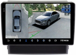 Магнитола для Toyota Alphard 2 H20, Vellfire 1 H20 2008-2015 (полочка под экраном, рамка-накладка 10) - Teyes CC3-2K-360 на Android 10, 2K QLED, 6Гб+128Гб, CarPlay, 4G SIM-слот, 4 камеры в комплекте