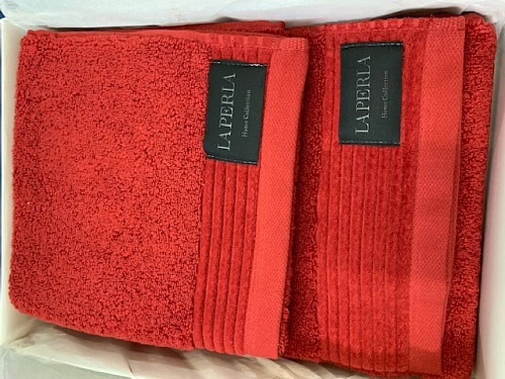 Набор полотенец 2шт La Perla Nervures красный