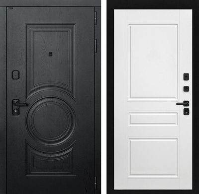 Стальная дверь Альберо блэк/Белый софт - 1094