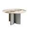 Обеденный стол 1148/RT23067 из серебристого дерева, ореха и керамики с мраморной отделкой
