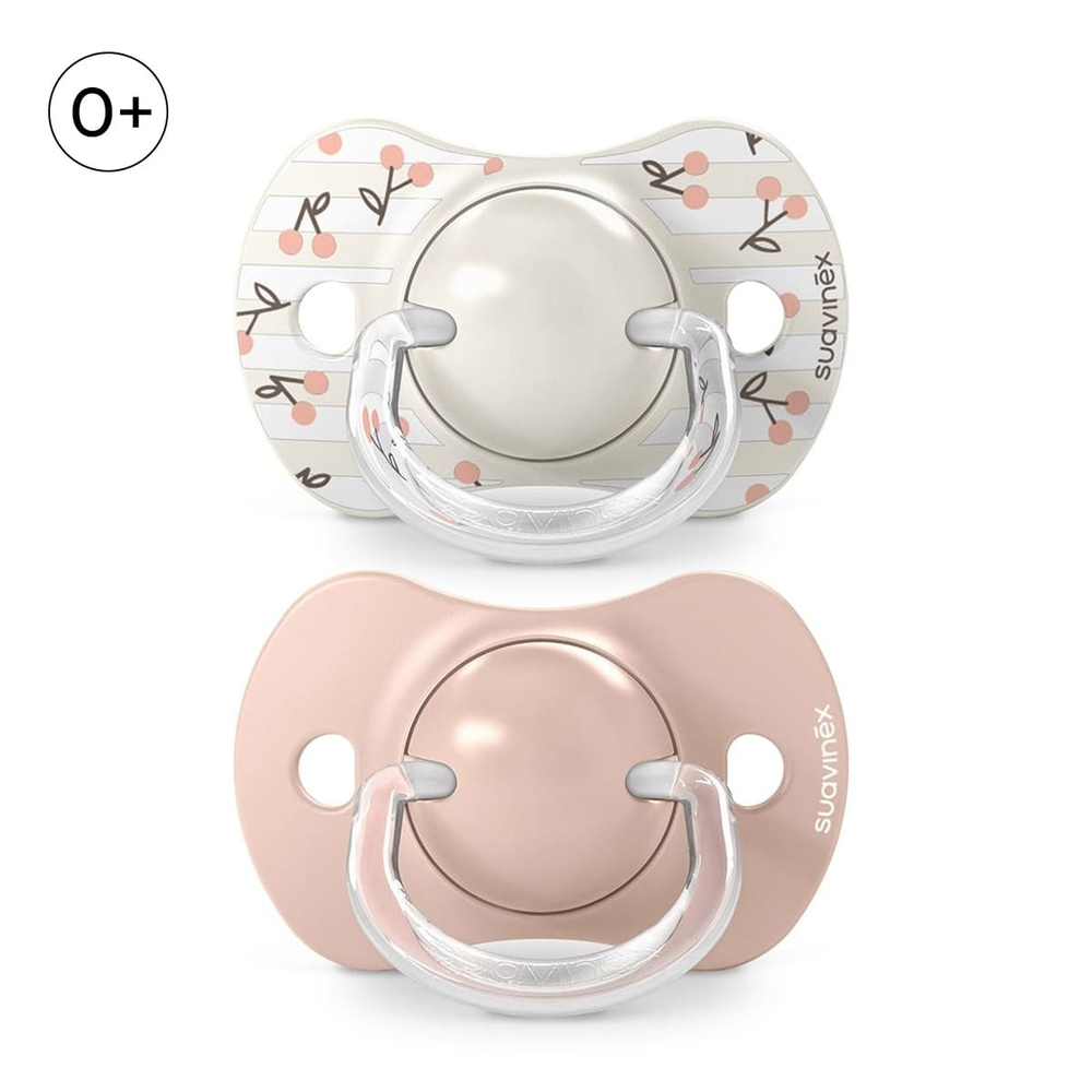 Набор физиологических пустышек Suavinex Birdies светло-розовый, 0-6 мес, 2 шт