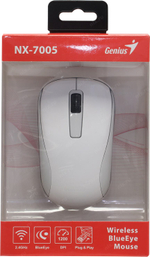 Genius Wireless BlueEye Mouse NX-7005 <White> (RTL)  USB 3btn+Roll  (31030127102/31030017401)