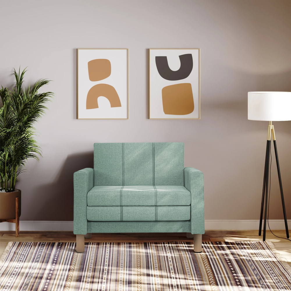 Кресло-кровать Уют Лайт Strong Plus 07 95*84*82 см, Зеленый Рогожка Выкатной Фиеста