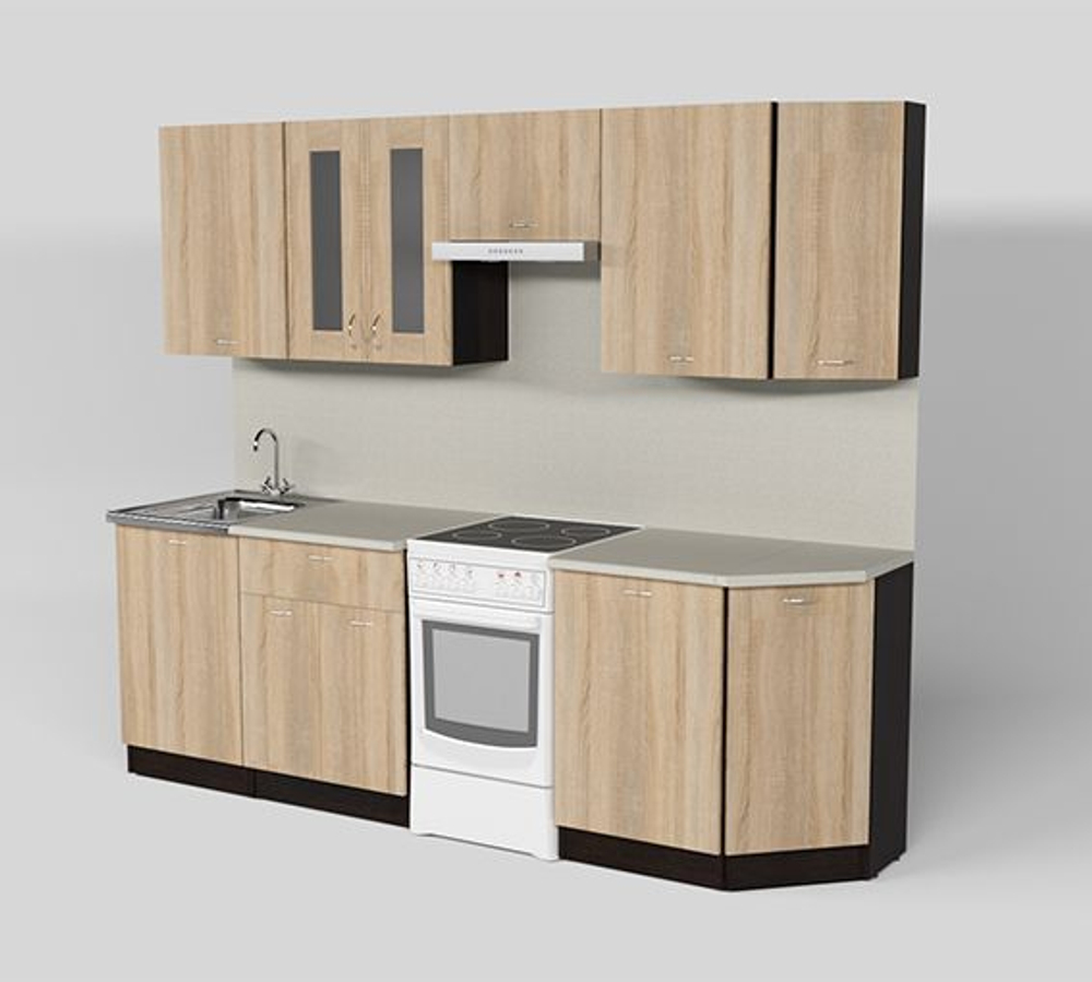 Кухонный гарнитур Симона лайт 1200 мм (Дуб сонома/Венге, Берилл бежевый)
