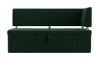 Диван кухонный прямой Стоун с углом правый, Зеленый, Велюр, 107268