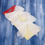 Бант на ёлку «Белоснежка» 11,5*12 см (набор 2 шт), Белый