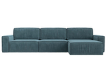 Диван угловой Прага Классик лонг правый угол, Бирюзовый, Велюр, 121061