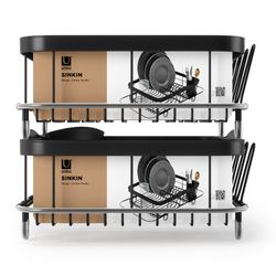 Сушилка для посуды Sinkin, 28х14х47 см, черная