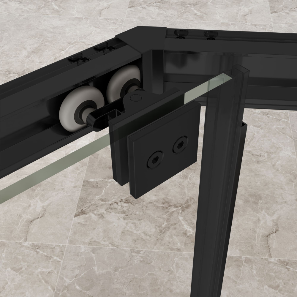 Душевой уголок стекло 6 мм, пятиугольный, форма трапеция, раздвижная дверь, RGW PA-86B (Прозрачное, 1000x1000)