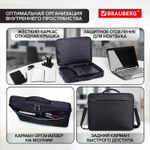 Сумка портфель BRAUBERG SYDNEY с отделением для ноутбука 17 3" откидная крышка черная 34х44х6 см