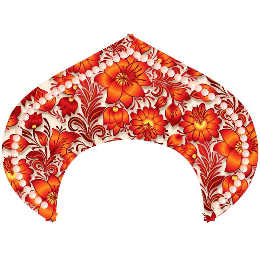 Кокошник-Ободок Цветы красные