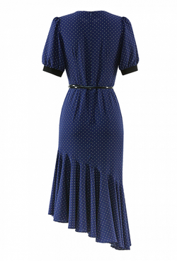 Платье в горох со складками на горловине 09-02-20 SS