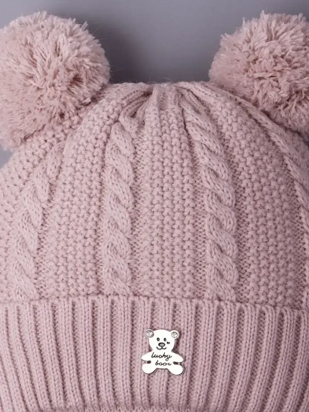 Шапка детская вязаная демисезонная на завязках