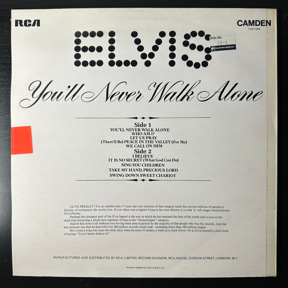 Elvis - You'll Never Walk Alone (Англия 1971г.)