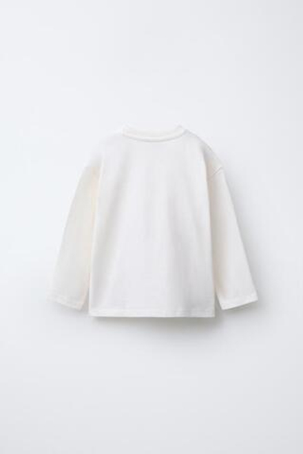 ZARA ФУТБОЛКА С АНИМАЛИСТИЧЕСКИМ ПРИНТОМ, ПЕСОЧНЫЙ