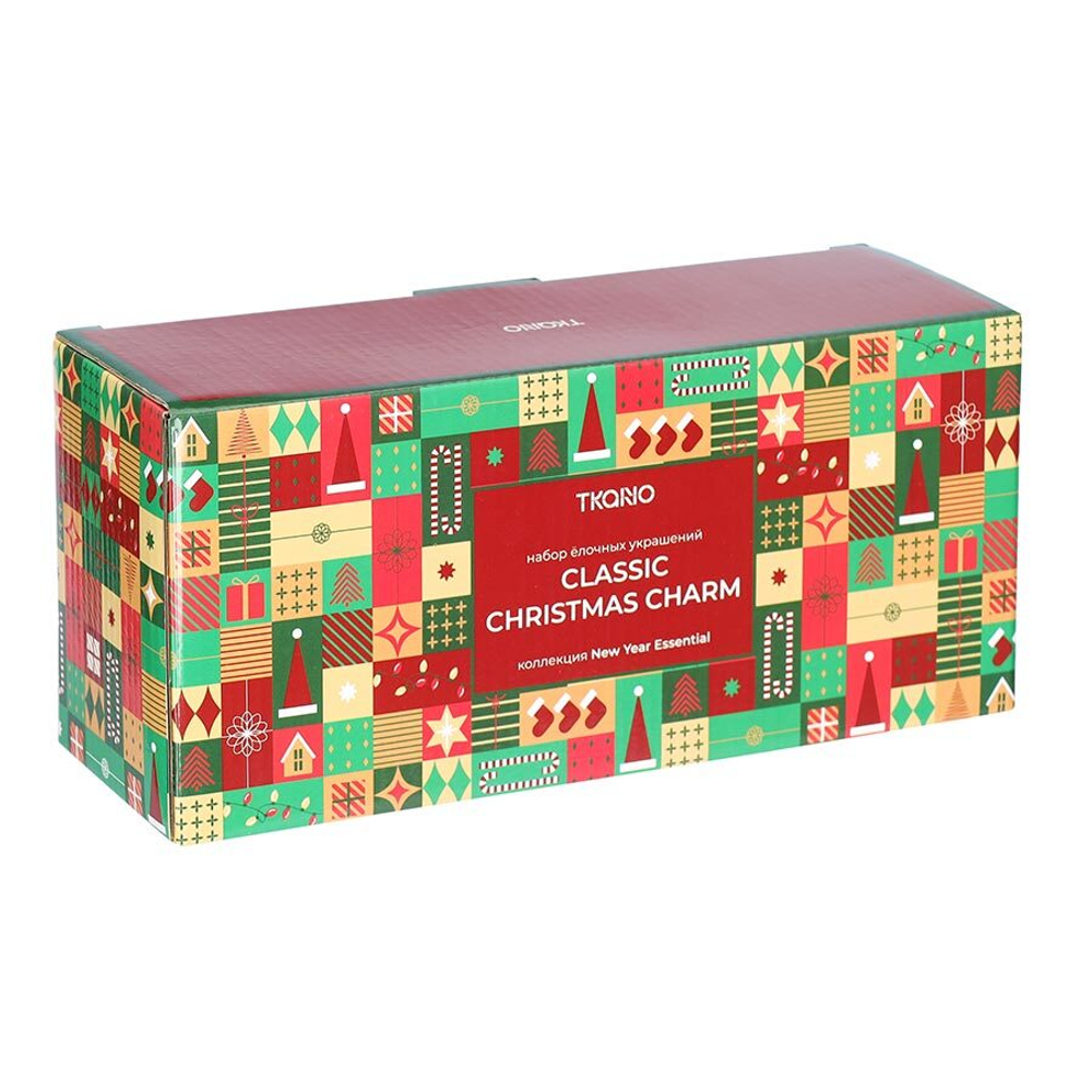 Набор ёлочных украшений classic christmas charm из коллекции new year essential, 4 шт.