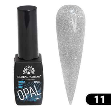 КАУЧУКОВАЯ БАЗА DISCO OPAL СВЕТООТРАЖАЮЩАЯ GLOBAL FASHION 8 МЛ, 11