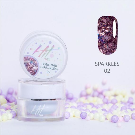 Гель-лак ТМ &quot;HIT gel&quot; №02 Sparkles, 5 мл