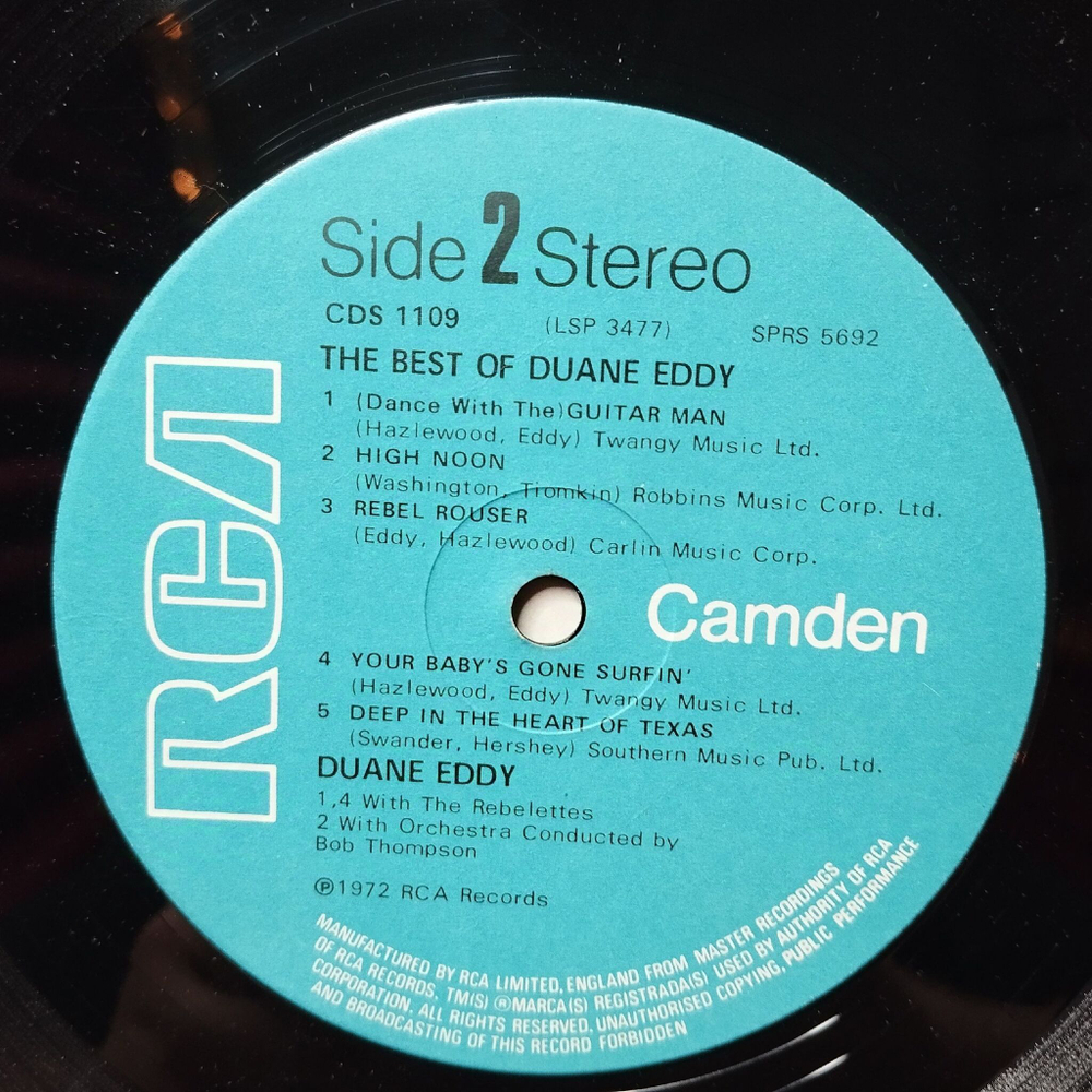 Винтажная виниловая пластинка LP The Best Of Duane Eddy (UK 1972)