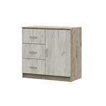 Басса (Бася) КМ 553-М Комод 3 ящика и створка Дуб крафт серый / Дуб крафт белый