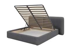 Кровать двуспальная Hub Soft 180 см (серый, твид)