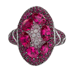 Кольцо с Рубинами и Бриллиантами, R0262-0/1