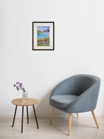 Картина авторская акварельная в паспарту 30х40 см на стену для интерьера "Морское озеро. Шотландия"