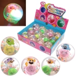 Мяч 6,5 см «Морские жители» (попрыгун с водой и подсветкой) СТИКЕР НА ВЛОЖЕНИЕ