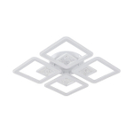 Потолочный светодиодный светильник 120Вт, 9040лм, 3000-6000K, Ra>80, плавная регулировка мощности, изменение цветовой температуры, пульт, металл/акрил/стекло, белый/прозрачный