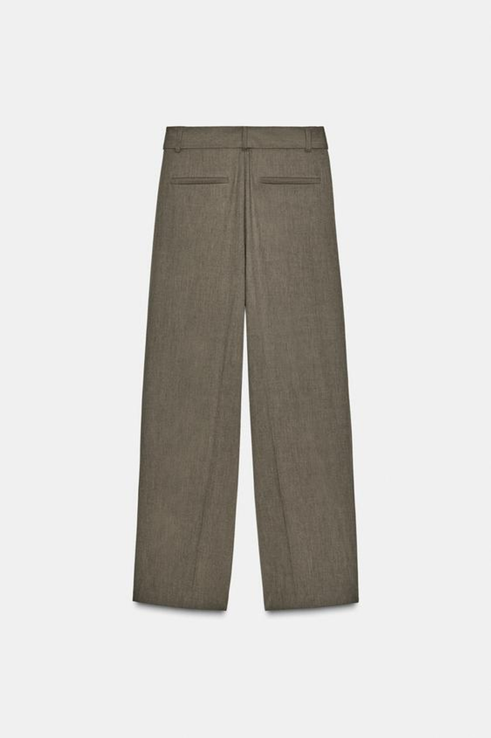 ZARA БРЮКИ СО СКЛАДКАМИ И РЕМНЕМ, ХАКИ МЕЛАНЖ