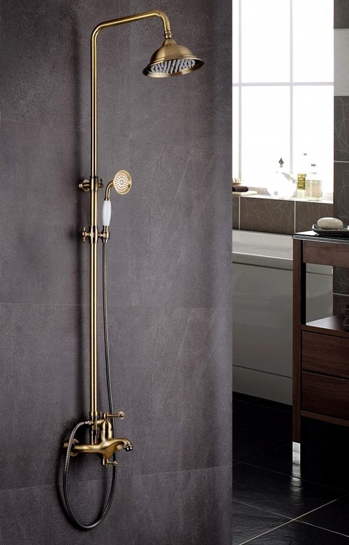 77061-D Душевой релинг (БРОНЗА)  "GANZER"  (4/1шт)