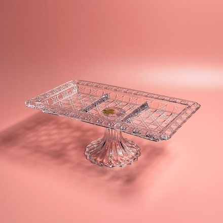 Lenardi 588-698 Прямоугольная менажница 32х18,5х12см на ножке в под.уп.(х6)Стекло