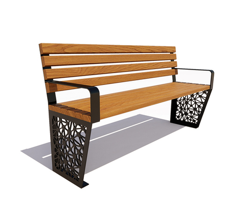 Скамейка стальная "Сколково" сосна 1,2м, дуб