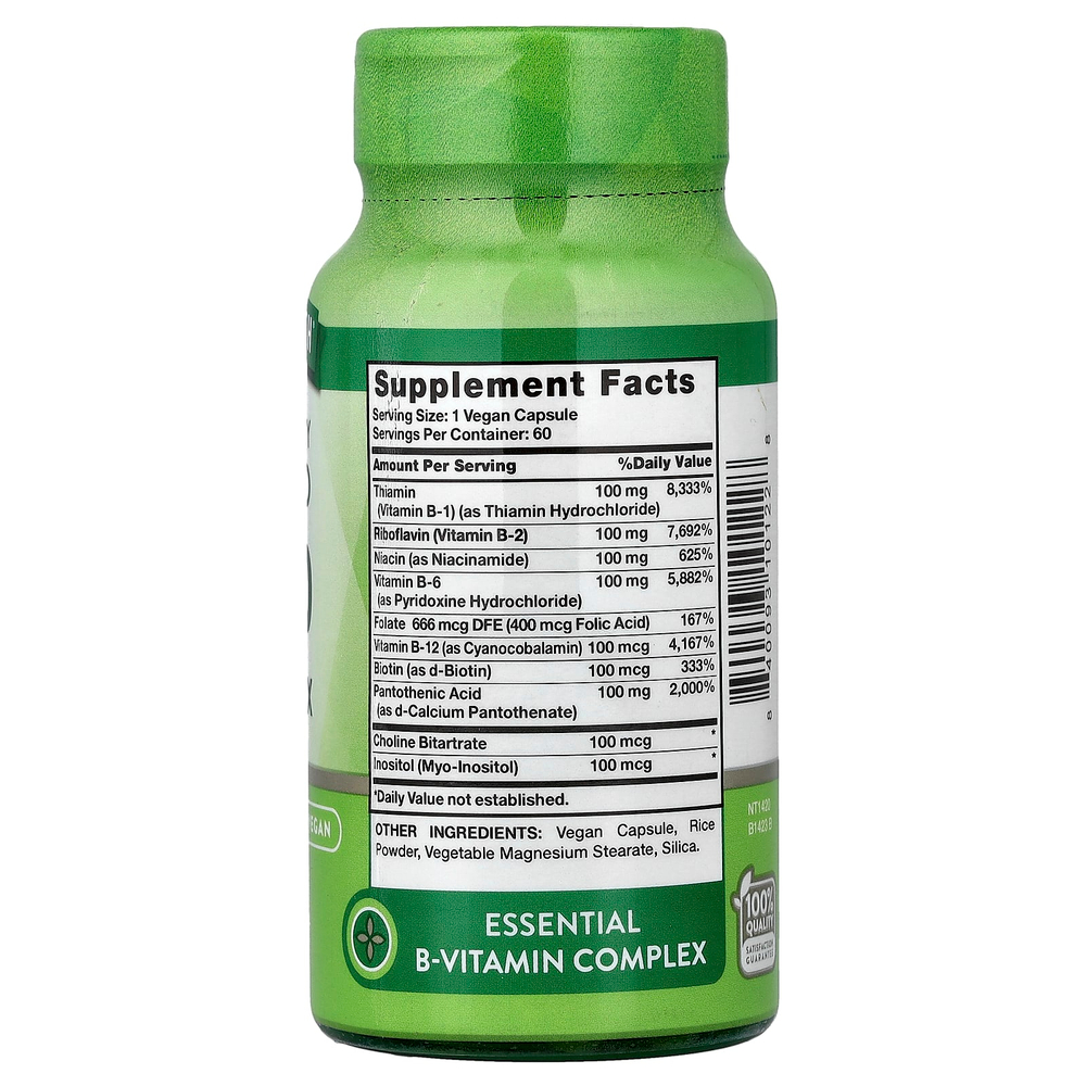 Nature's Truth, сбалансированный витамин B-100, высокая эффективность, 60 капсул