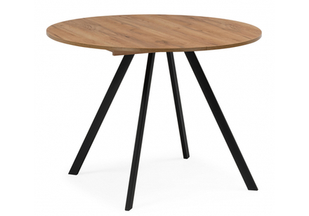 Стол деревянный Woodville Курт 90, 130 дуб крафт золотой, черный матовый, ножки черные