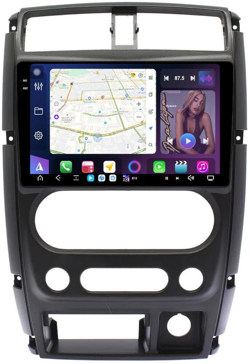 Магнитола для Suzuki Jimny 3 2005-2018 - FarCar S500-TS20 монитор 9.5" 2K QLED на Android 14, Быстрейшая, CarPlay, 4G SIM-слот
